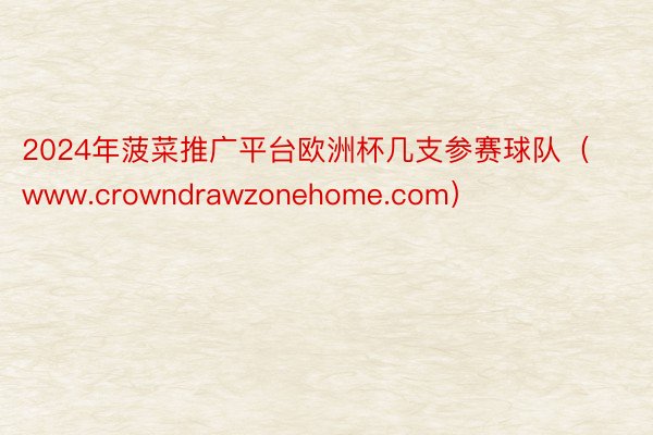 2024年菠菜推广平台欧洲杯几支参赛球队（www.crowndrawzonehome.com）